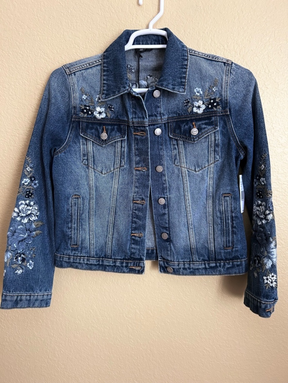 Driftwood X Bluebell Fleur Embroidered Denim Jacket - Picture 3 of 11